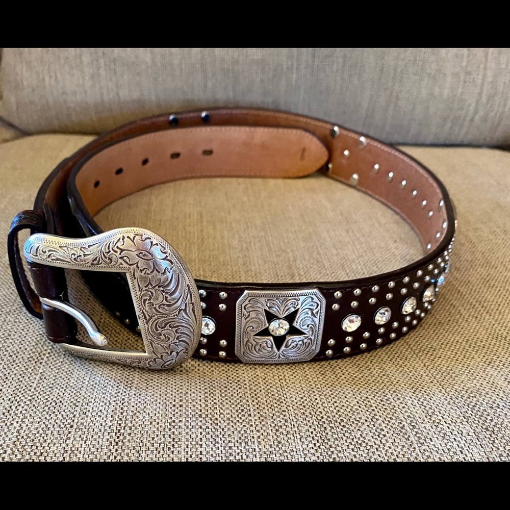 Ranger Belt Co Studded, Rhinestoned, Star Conchos